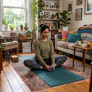 woman doing bound angle pose